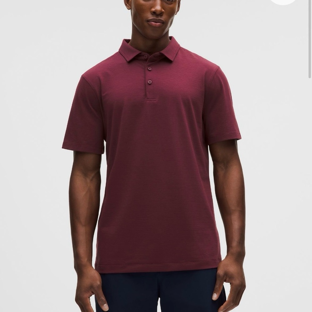 Lululemon Men's Burgundy Polo Shirt